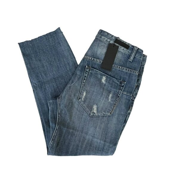 Man X One Teaspoon Mr Whites Distressed Jeans in Blue Suede Men's Sz 32 NWT - Picture 11 of 12